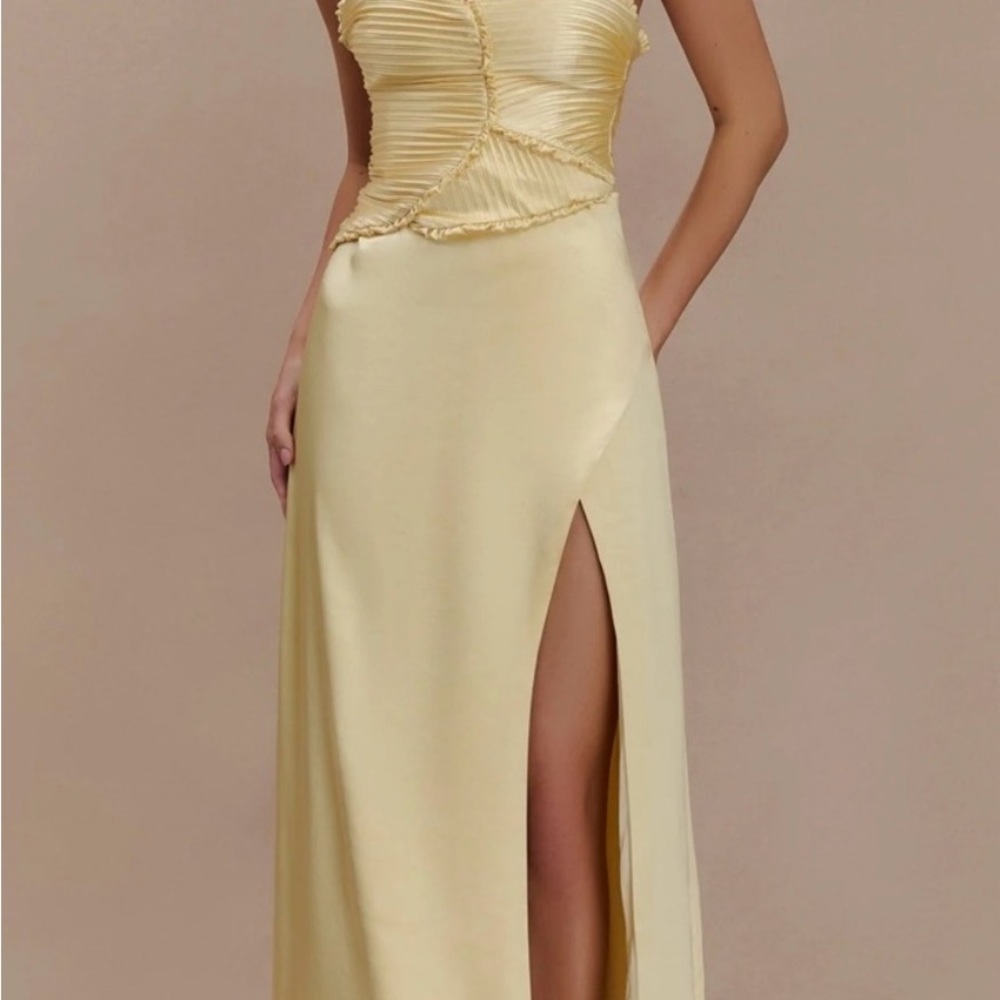 Meshki One Shoulder Yellow Dress